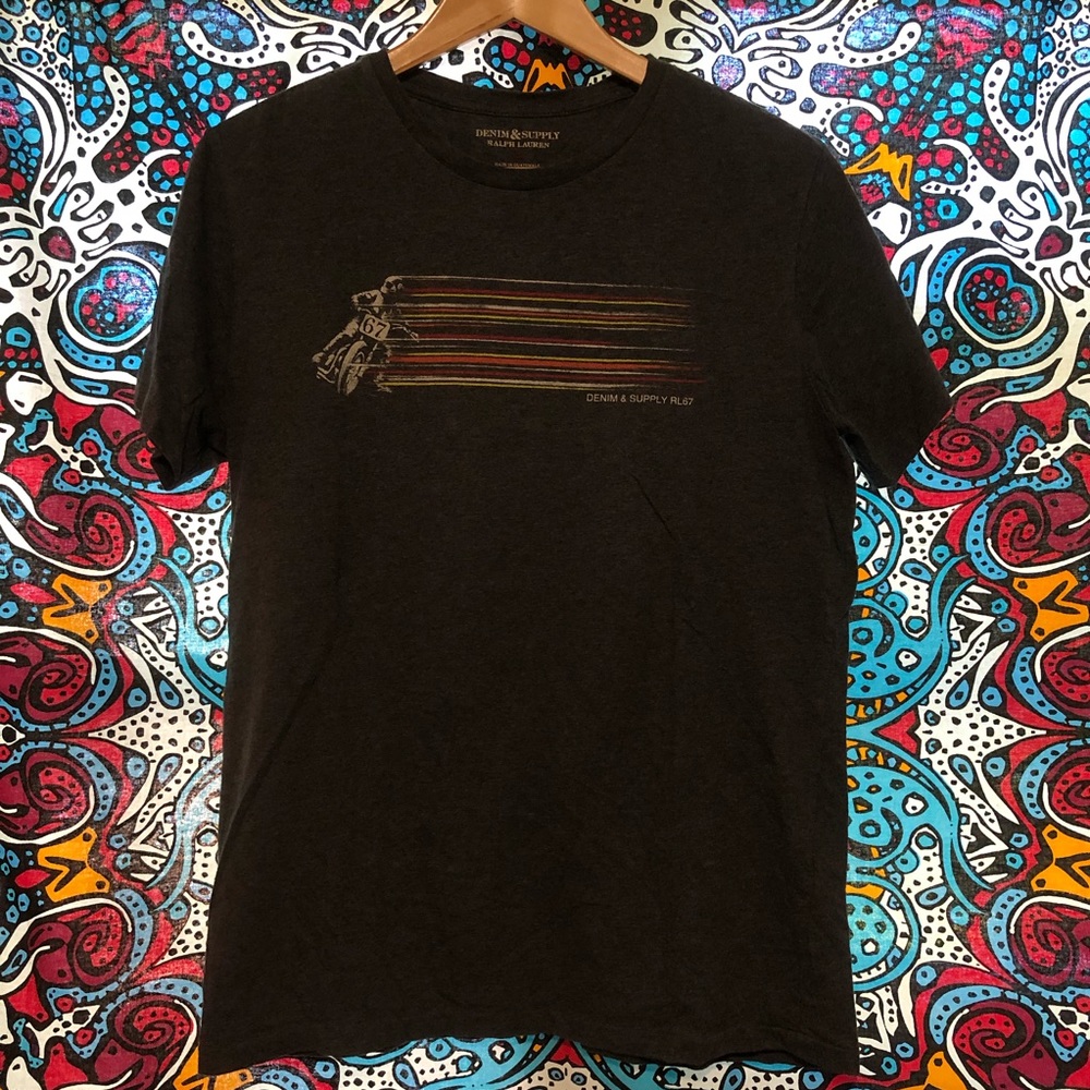 Grey “Motorcycle Skid” Polo Denim & Supply TShirt